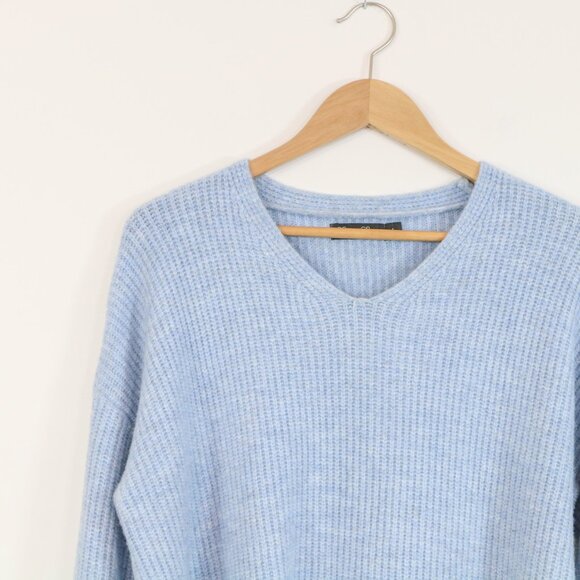 *Lyla + Luxe Baby Blue Ribbed V Neck Sweater - Picture 3 of 5